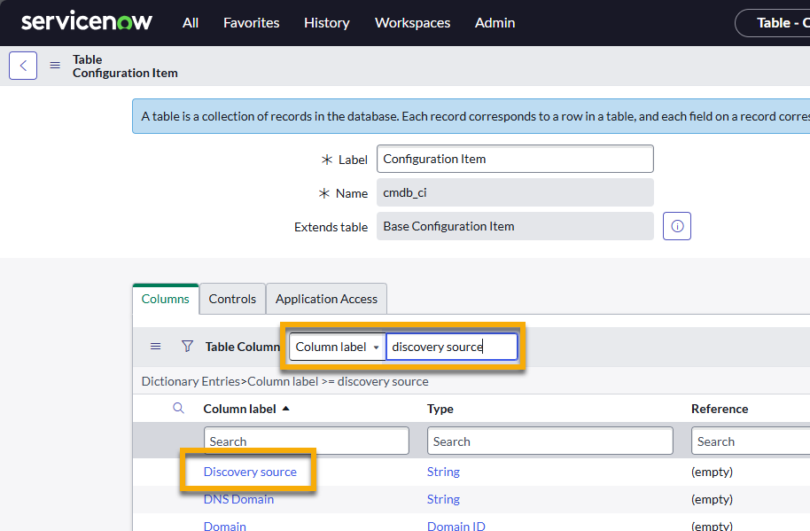 servicenow_table config_search discovery source.png